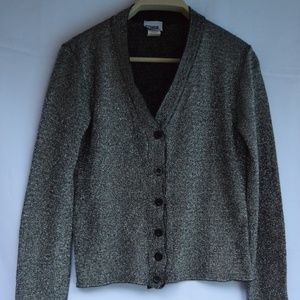 COOLWEAR Sparkle Cardigan in Black/Silver (M-L)